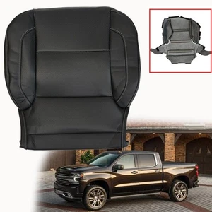 For 2014-2019 Chevy Silverado 1500 Driver Side Bottom Leather Seat Cover Black  - Picture 1 of 9