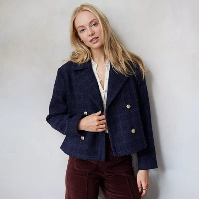 NWT LC Lauren Conrad Peacoat Blue Plus Size 1X Preppy Dark Academia Career Chic - Image 1 of 4