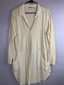 Soft Surroundings Women's Yellow Button Up Knit Tunic Estimated Size Large Swim - Picture 1 of 14