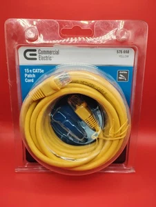 Câble Ethernet CAT5e UTP électrique commercial 15 pieds, jaune - Photo 1/2