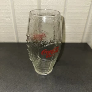 Vaso texturizado de fútbol americano con letras pirotecarias rojas cero Coca Cola Cola vintage usado en excelente estado - Imagen 1 de 14