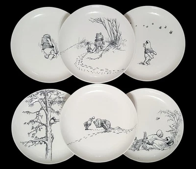 Williams Sonoma S/6 Rory Dobner Winnie the Pooh Salad Plates 8.25" NIB Porcelain - Image 1 of 4