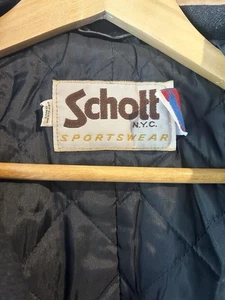 1970s Schott Peacoat Classic Fit Men’s 42 Black Nice shape - Picture 1 of 4