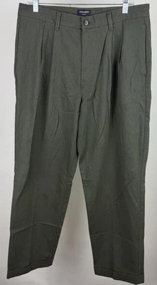 Pantalones de Colección Dockers Caqui Para Hombre 34 34x32 REAL Marrón Oliva Sarga Espiga Foto 1 de 4