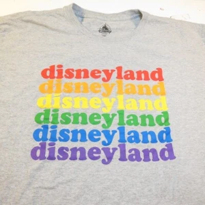 DISNEY PARKS DISNEYLAND RAINBOW PRIDE LGBTQ+ TEE T SHIRT Mens XXL Gray - Picture 1 of 3