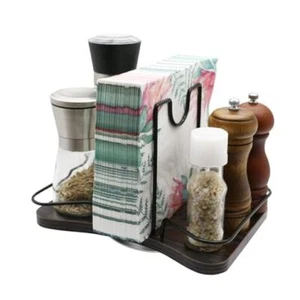 Napkin Holder for Table, rotating metal upright napkin holder with salt and - Picture 1 of 7