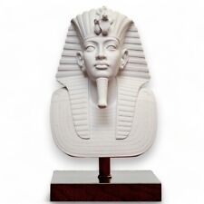 Maske Über Tut Anch Amun Skulptur Tisch- IN Marmor Weiß H 30cm