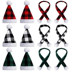 12 Pcs Mini Santa Hats for Crafts Small Christmas Wine Bottle Santa Hats Scar... - Picture 1 of 7