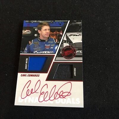 2014 Press Pass Carl Edwards Red Race Used Sheet Metal Firesuit Auto #18/50 - Image 1 of 2