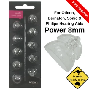 BRAND NEW- miniFit Power 8mm domes for Oticon & Bernafon Hearing Aids (10 domes) - Picture 1 of 4