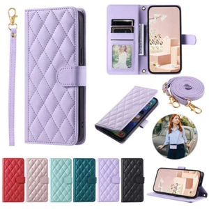 For Samsung S22+/S21/S20+ FE Ultra Crossbody Leather Wallet Case Card Flip Cover - Zdjęcie 1 z 48