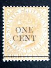 Straits Settlements 1892 Queen Victoria Overprint One Cent On 8c - 1v MNG