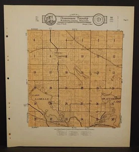 Wisconsin Waukesha County Map Oconomowoc Township 1930 Q8#50 - Imagen 1 de 1