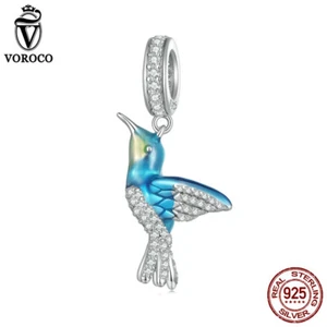 Voroco Women 925 Sterling Silver Exquisite Kingfisher CZ Charm Jewelry Bracelets - Picture 1 of 17