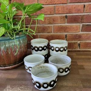 Set Of 7 Ceramano Tique Soup Bowls West Germany by Gerda Heuckeroth 3" x 4.5" d - Picture 1 of 11
