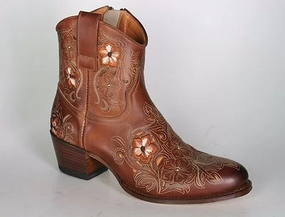 14194 Sendra Stivaletti Debora Sanoli Cognac Flower Boho Foto 1 de 4