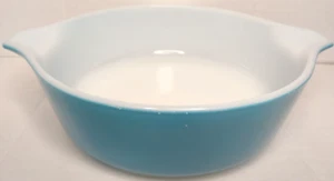 Pyrex [Corning USA] Blue Turquoise 1Pt Round Casserole Dish [471] no Lid - Picture 1 of 9