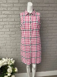 Tommy Hilfiger Women Gingham Woven Shirt Dress Size 10 - Picture 1 of 10