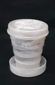 Vintage Tuckaway Cups Pastel Pink Swirl Plastic Collapsible Drink Cup, U.S.A. - Picture 1 of 6