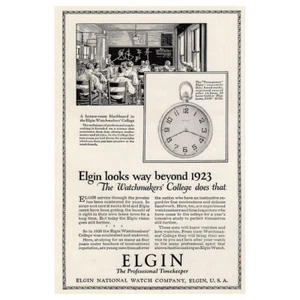 1925 Elgin Watch: Looks Way Beyond 1923, Watchmakers College Vintage Print Ad - Picture 1 of 1