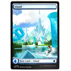x4 Island Foundations Full Art Basic Land 0284 Blue Common Playset M/NM MTG FDN - Picture 1 of 3