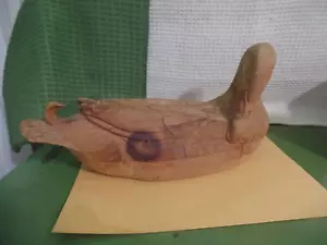 Duck DeCoy-Wooden-Unpainted 15" long x 6" wide-VERY GOOD-Take a L@@K - Picture 1 of 6