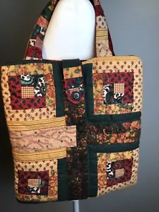 Handgefertigte gesteppte Paisley Rosen große Landhaus Landhaus Tasche - Bild 1 von 10