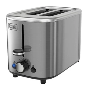 2 Slice Toaster Stainless Steel with Extra-Wide Slots Thick Bread Bagel Function - Picture 1 of 7