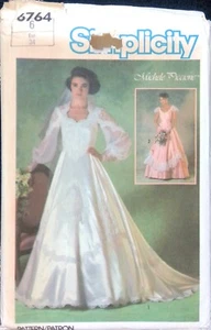 Simplicity Sewing Pattern 6764 Wedding Gown Bridesmaid Dress Size 6 Floor Length - Picture 1 of 4