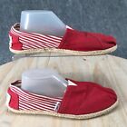 Toms Shoes Womens 7 Slip On Espadrilles Red Canvas Round Toe Casual Comfort