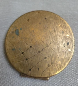Stafford of England Round Goldtone Powder/Mirror Compact - Picture 1 of 8