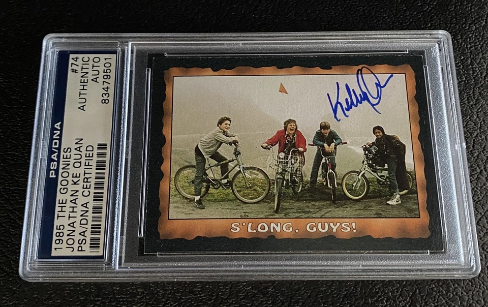 PSA Auto 1985 Topps The Goonies Jonathan Ke Quan Signed Card #74 Ke Huy DNA 80s - Image 1 of 4