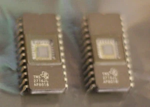 Pair of 2 of TMS2716JL TI 16 kbit 2 kb ceramic erasable EPROM new old stock NOS - Picture 1 of 2
