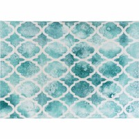 Aqua Teal Blue Doormat Trellis Diamond Print Doormat 50x80cm Large Available
