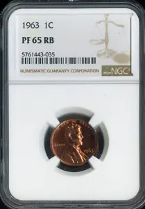 1963 Lincoln Memorial Cent NGC PF65 RB Proof Quality - Picture 1 of 2
