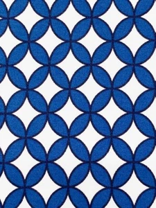 French Terry Trellis Fabric Knit Ditzy Print Blue By the Yard   - Picture 1 of 2