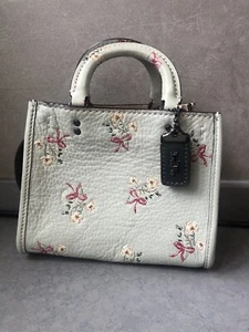 SALE Coach 1041 Floral Bow Print Mint Rogue 17 Bag - Picture 1 of 10