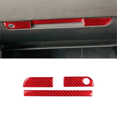 Cubierta de bloqueo de guantera interior de fibra de carbono roja 3 piezas para Audi TT 8N 2001-06 Foto 1 de 4