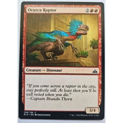 Magic The Gathering Orazca Raptor Creature Dinosaur Card 108/196 Ixalan Set 2018 - Image 1 of 2