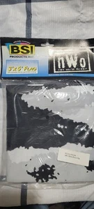 Vintage 1998 WCW NWO New World Order Black, White Flag Banner 3' X 5' Wrestling - Picture 1 of 2