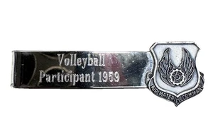 Vintage 50s United States Air Force Tie Bar Clip 1959 Volleyball Tournament Logo - Picture 1 of 7