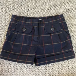 NWOT Jacadi Paris Navy Plaid Shorts Girls Size 5Y - Picture 1 of 10