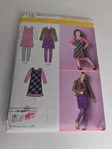 Simplicity 8027 Pattern Jacket Vest Skirt Top Leggings Girls Size 7 8 10 12 14 - Picture 1 of 7