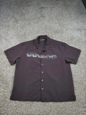 Camisa Cubavera XL Para Hombre Marrón Manga Corta Abotonada Dominó Cubano Bordado  Foto 1 de 4