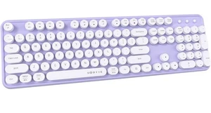 UBOTIE Colorful Computer Wireless Keyboards Mouse Combos, Typewriter Flexible Ke - Picture 1 of 4