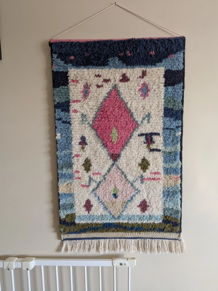 Colgante de pared tejido de lana Anthropologie Pamela 20x35 --Muy bonito Foto 1 de 4