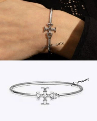 Tory Burch Silver Bracelet TB Logo Accents 🩶 - Image 1 of 4