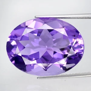 π 15.27ct 20x15mm VVS Oval Natural Purple Amethyst - Unheated Uruguay Gemstone - Picture 1 of 4
