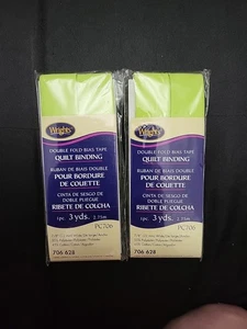 Set 2 Wrights Doppelfalz Schrägband Quiltbindung je 3 Yards PC 706 628 Limette - Bild 1 von 3