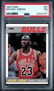 1987 FLEER 59 MICHAEL JORDAN PSA 7 - Picture 1 of 2